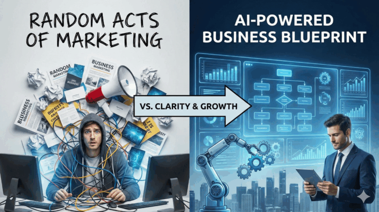 Why “Random Acts of Marketing” Don’t Work — And What an AI-Powered Business Blueprint Does Instead